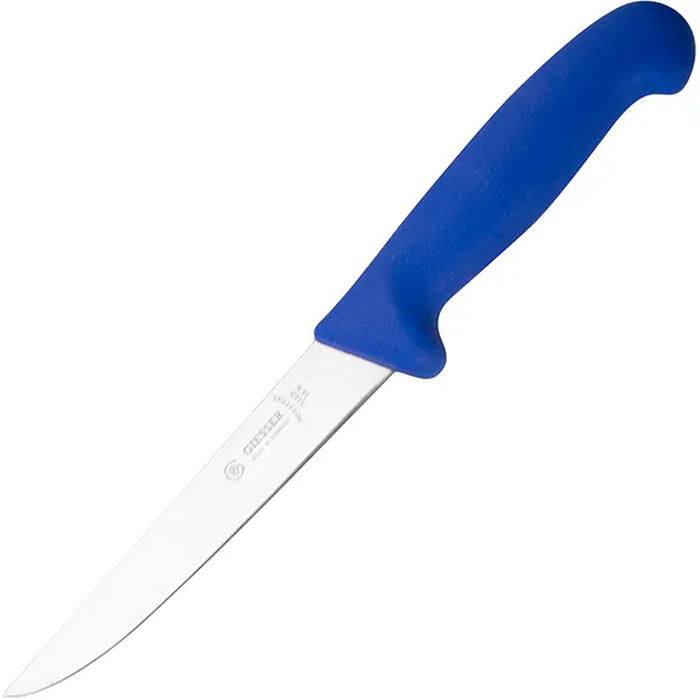 Нож для обвалки мяса сталь нерж.,пластик ,L=280/150,B=24мм синий,металлич