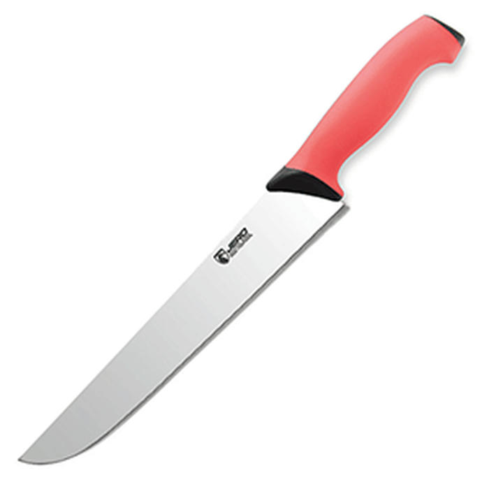 Нож для нарезки мяса сталь,пластик ,L=26см красный,металлич