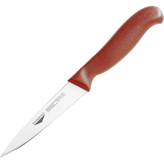 Нож для обвалки мяса сталь нерж.,пластик ,L=8см красный,металлич