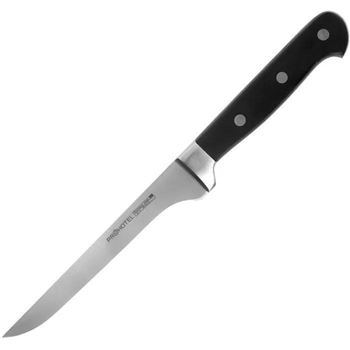 Нож для обвалки мяса «Проотель» сталь нерж.,пластик ,L=285/155,B=15мм черный,металлич