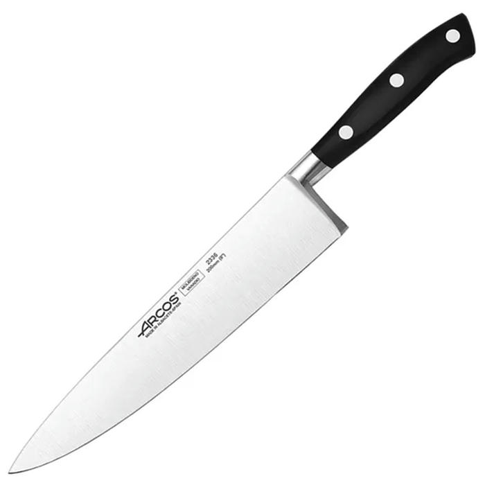 Нож поварской «Ривьера» сталь нерж.,полиоксиметилен ,L=320/200,B=38мм черный,металлич