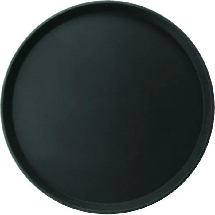 Поднос прорезиненный круглый «Проотель» пластик D=27,5см черный