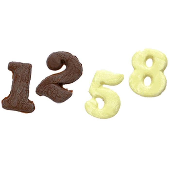 Форма д/шоколада от 0 до 9 «Цифры» пластик ,L=45,B=185мм прозр