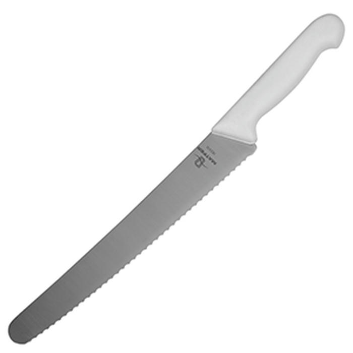 Нож кондитерский сталь нерж.,пластик ,H=20,L=375/240,B=39мм белый,металлич