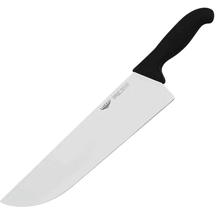 Нож поварской сталь,пластик ,L=430/300,B=75мм черный,металлич