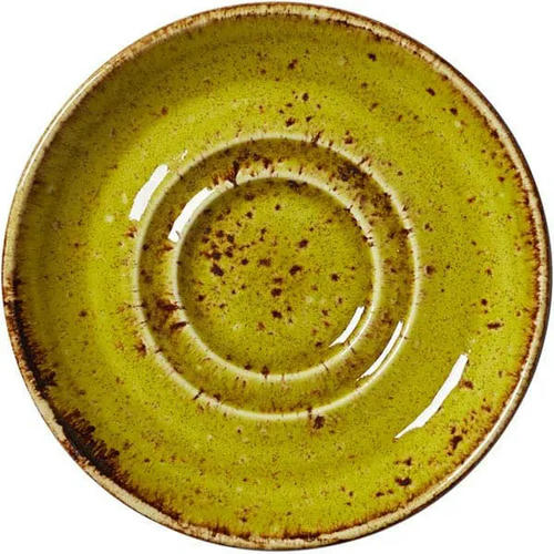 Блюдце «Крафт Эппл» фарфор D=110,H=13мм желто-зел