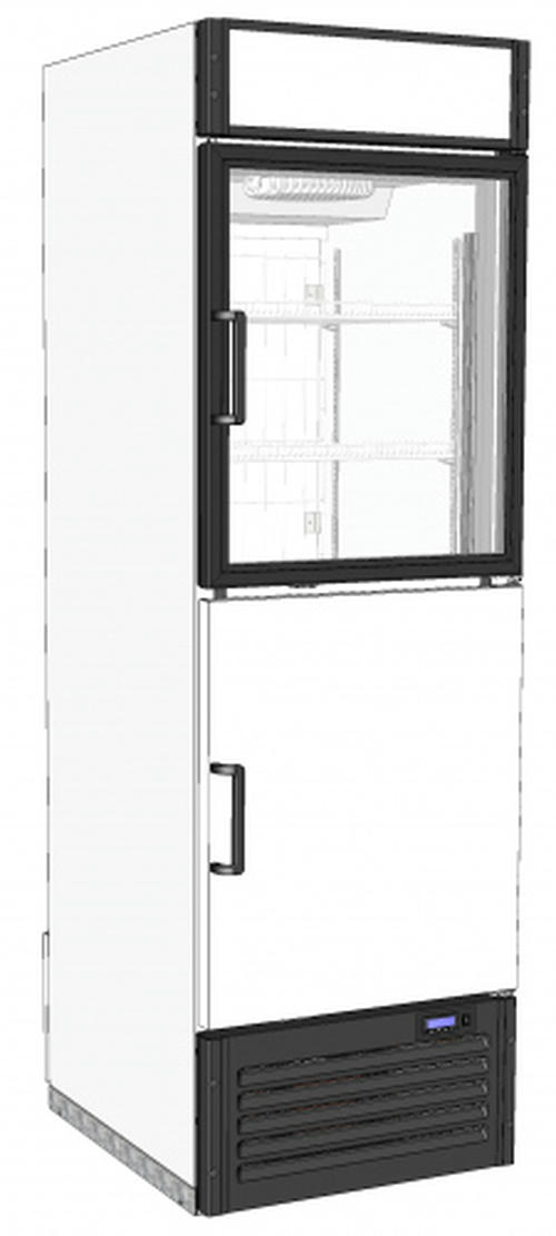 Шкаф морозильный Капри 0,5НСК дверь стеклянная сверху, металл снизу (4.300.149-12)