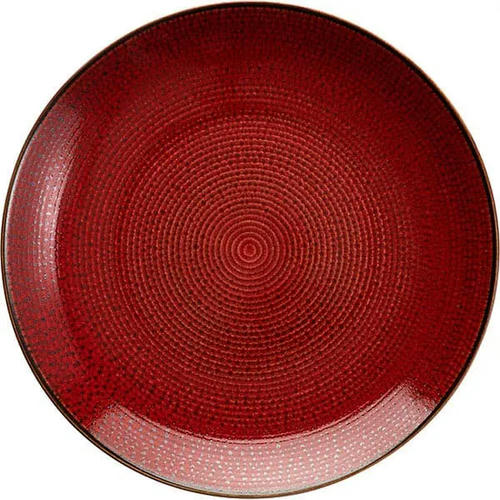 Тарелка мелкая «Джаспер» фарфор D=226,H=25мм белый,красный