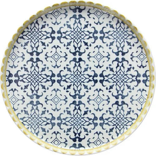 Тарелка «Селинунте» с бортом фарфор D=270,H=25мм синий,белый