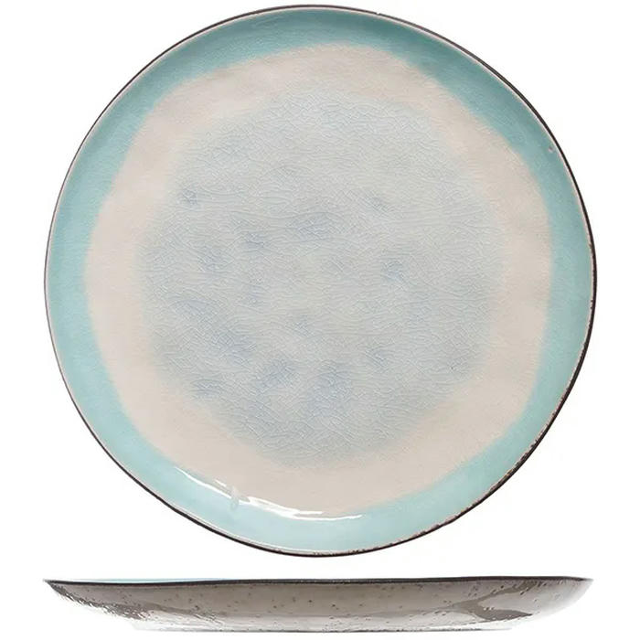 Тарелка мелкая «Малибу» керамика D=20см белый,бирюз