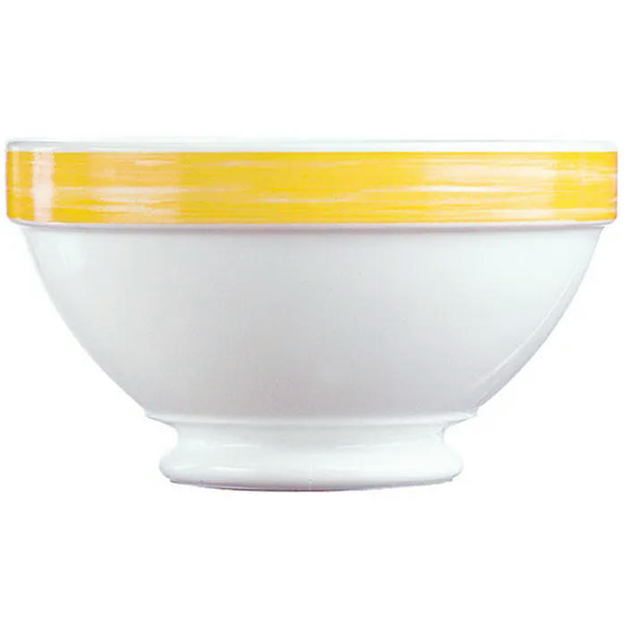 Салатник «Браш» стекло 0,51л D=13см белый,желт