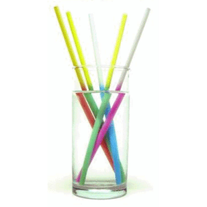 Трубочки без сгиба[100шт] пластик D=8,H=320,L=255,B=40мм разноцветн