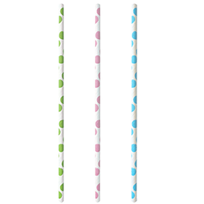 Трубочки без сгиба[25шт] бумага D=6,L=200мм разноцветн