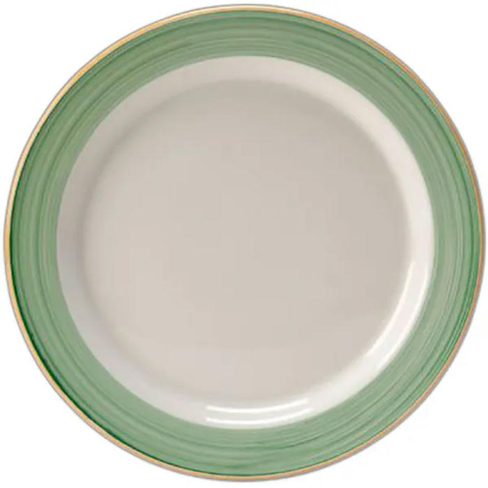 Тарелка мелкая «Рио Грин» фарфор D=200,H=15мм белый,зелен
