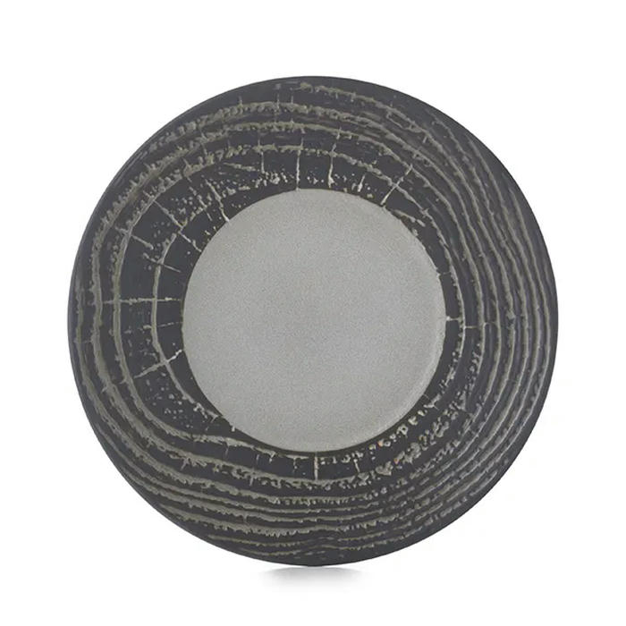 Тарелка десертная «Арборесценс» керамика D=215,H=25мм серый,черный