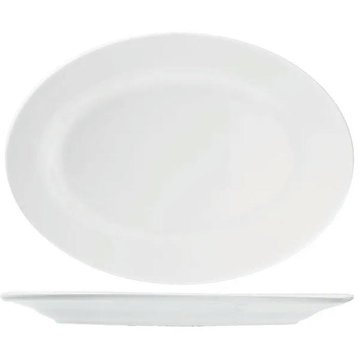Блюдо овальное «Кунстверк» фарфор ,H=30,L=455,B=305мм белый