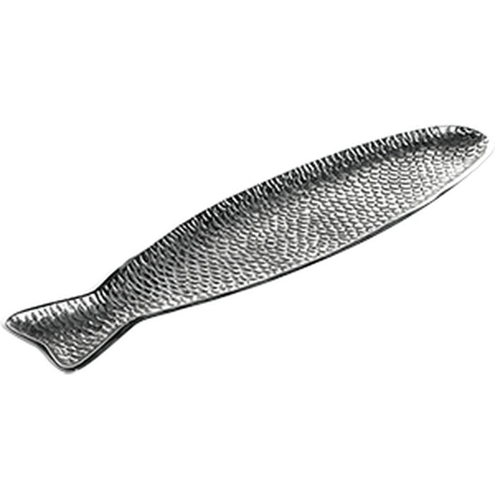 Блюдо сервировочное для рыбы «Фиш&Фиш» алюмин. ,H=15,L=450,B=110мм серебрист