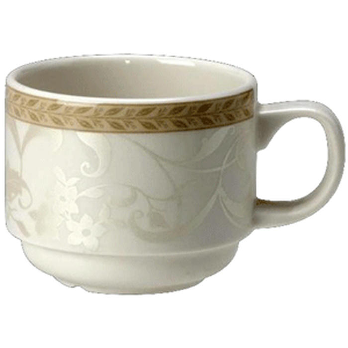 Чашка чайная «Антуанетт» фарфор 213мл D=75,H=70мм белый,олив