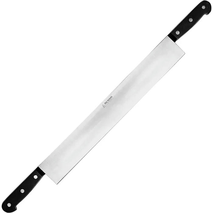 Нож д/нарезки сыра 2ручки сталь нерж.,пластик ,L=630/399,B=55мм черный,металлич