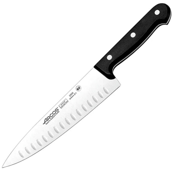 Нож поварской «Универсал» сталь нерж.,полиоксиметилен ,L=320/200,B=48мм черный,металлич