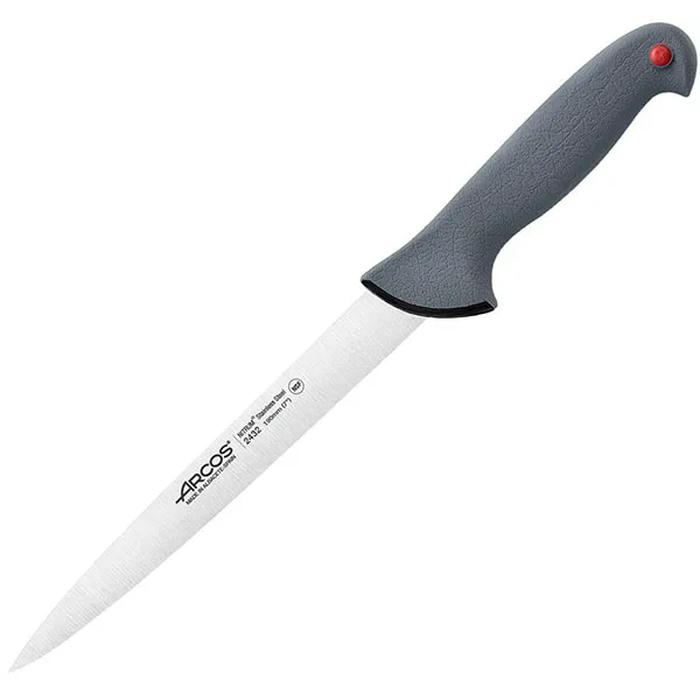 Нож для филе «Колор проф» сталь нерж.,полипроп. ,L=33/19см серый,металлич
