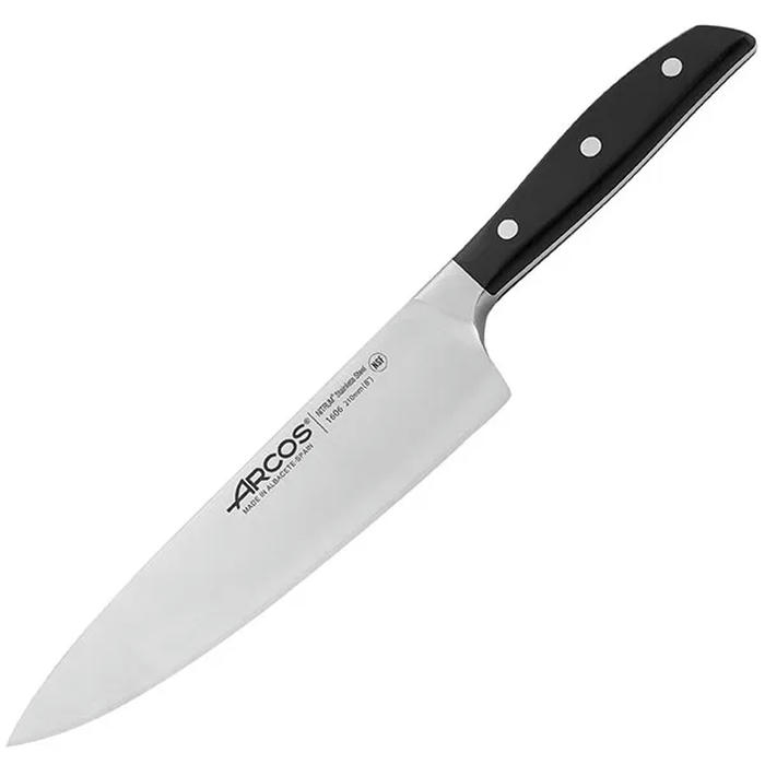 Нож поварской «Манхэттен» сталь нерж.,полиоксиметилен ,L=34,8/21см металлич.,черный
