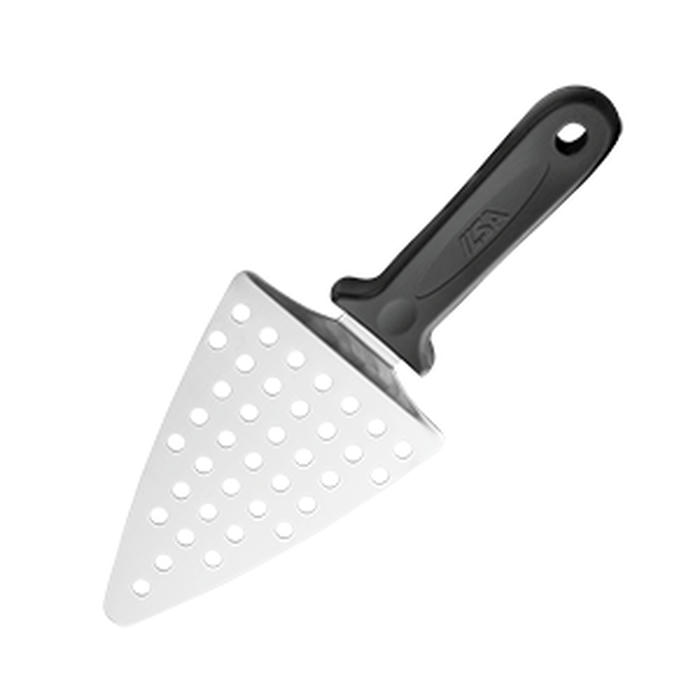 Лопатка для пиццы перфорированная треугольная пластик,сталь нерж. ,L=31,5/13,B=12см черный,металлич