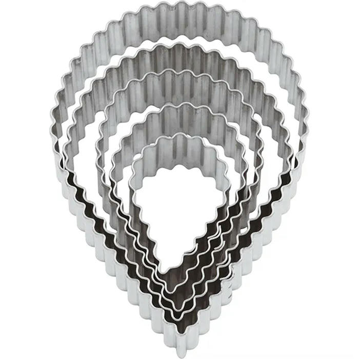 Набор кондитерских форм «Капля» рифленая[5шт] сталь нерж. D=12,H=3см металлич