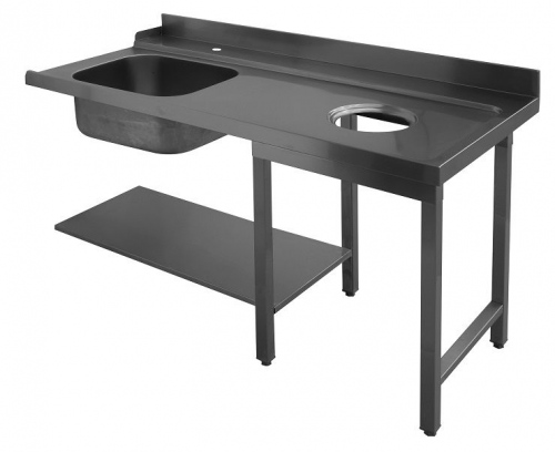 Стол для грязной посуды с мойкой и отверстием для мусора (1200x700) ELETTROBAR
