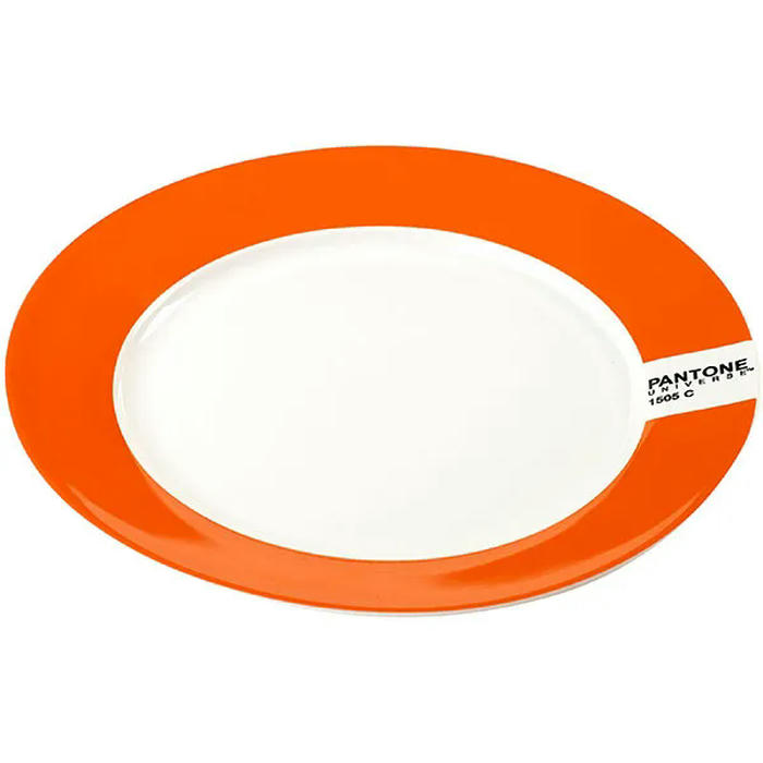 Тарелка «Пантон» фарфор D=200,H=15мм белый,оранжев