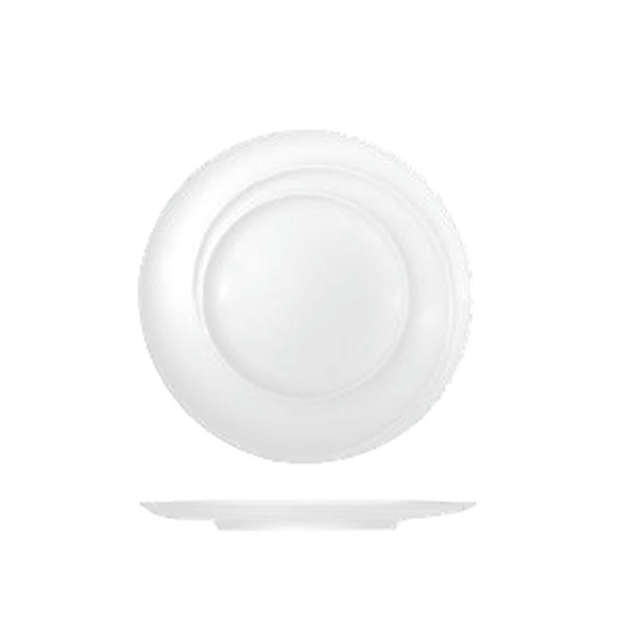 Тарелка мелкая «Спираль» фарфор D=27см белый