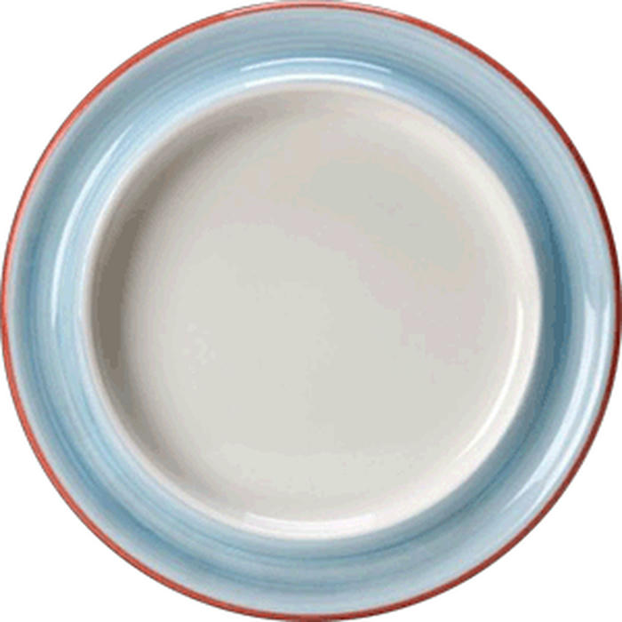 Тарелка мелкая «Фридом Рио Блю» фарфор D=21,6см белый,синий