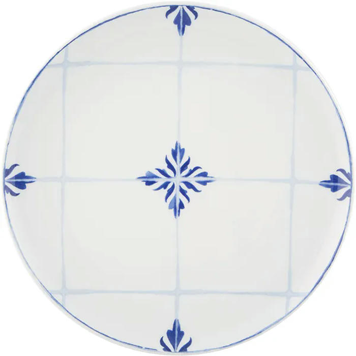 Тарелка для десерта «Тайлс» фарфор D=220,H=21мм белый,синий