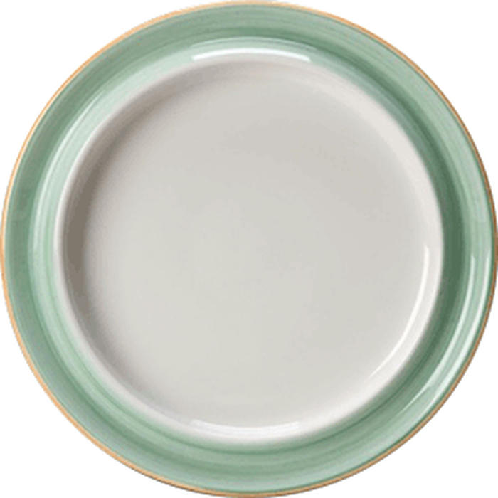 Тарелка мелкая «Фридом Рио Грин» фарфор D=25,8см белый,зелен