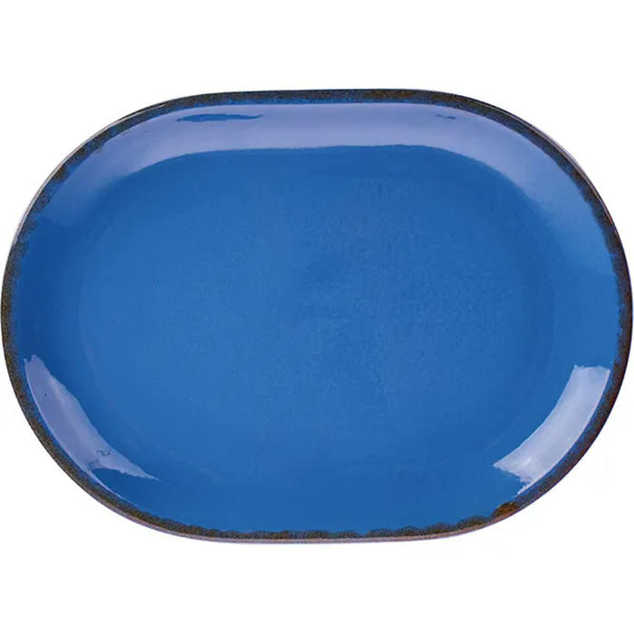 Блюдо овальное «Синий крафт» керамика ,L=31/22см голуб