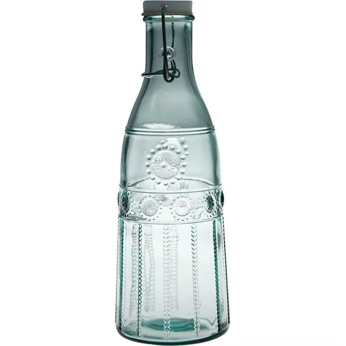 Бутылка с пробкой с декором стекло 1л D=98,H=280мм прозр