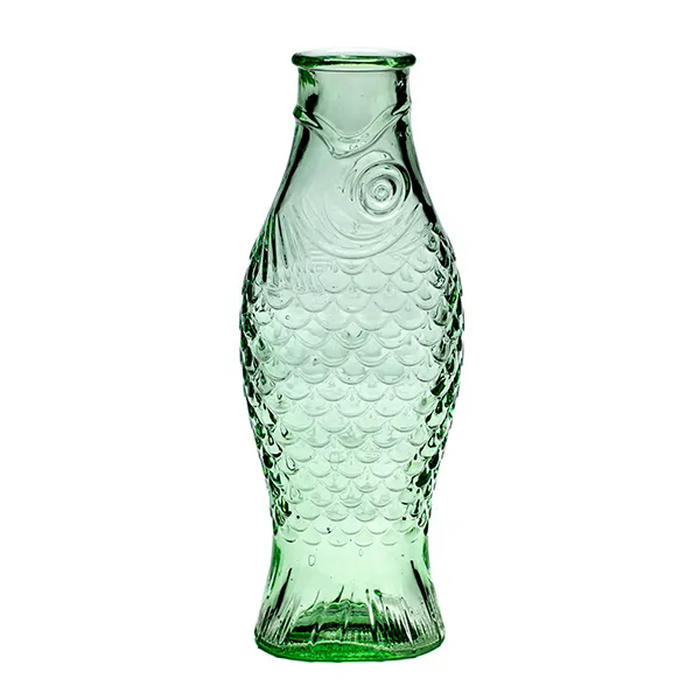 Бутылка «Рыба» стекло 1л ,H=29см зелен.,прозр