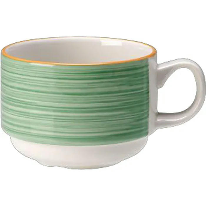 Чашка чайная «Рио Грин» фарфор 200мл D=8,H=6см белый,зелен