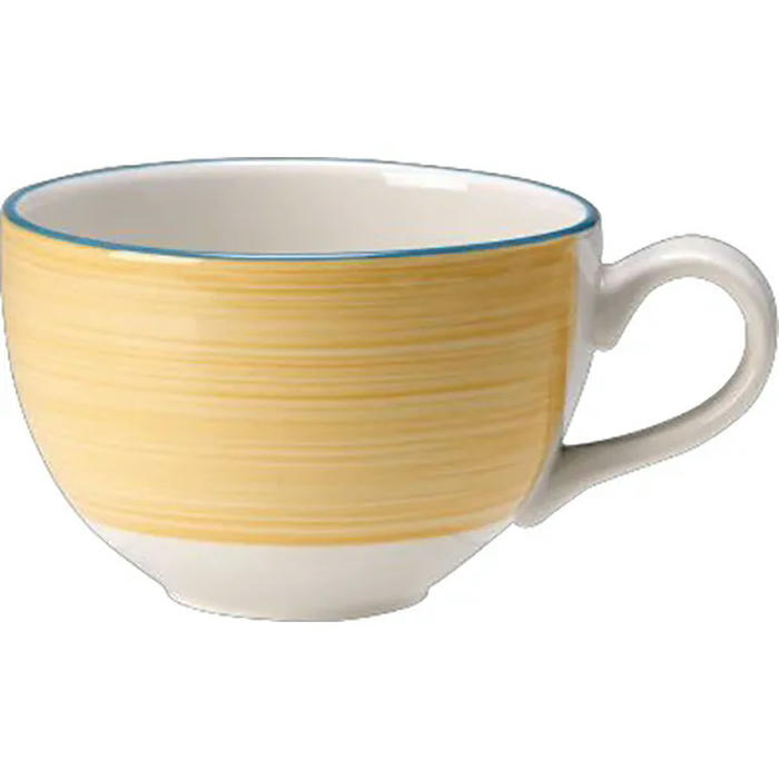 Чашка чайная «Рио Йеллоу» фарфор 228мл D=9,H=6см белый,желт