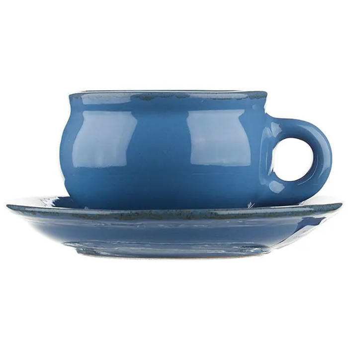Пара чайная «Синий крафт» керамика 250мл D=9,H=6см голуб