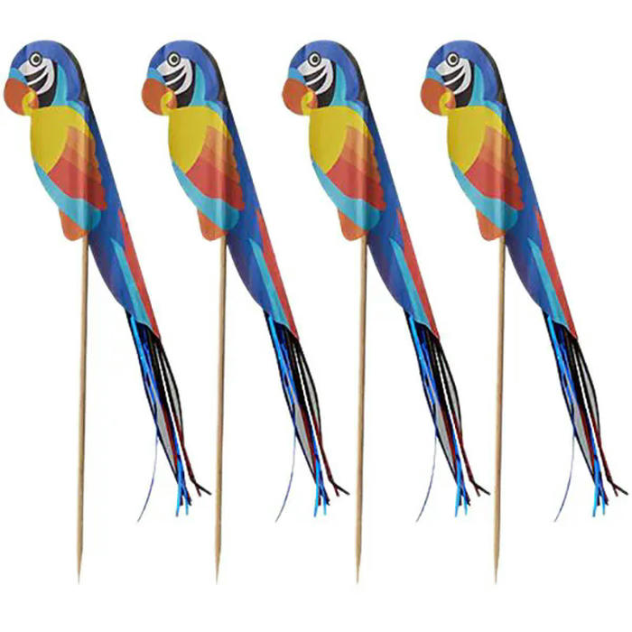 Украшения для коктейлей «Попугай» на шпажках[100шт] бумага,дерево ,L=18см разноцветн