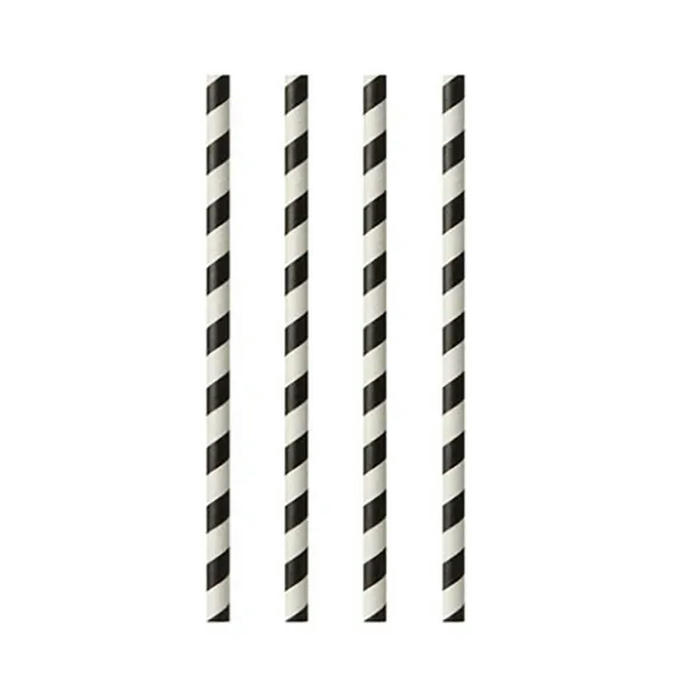 Трубочки «Спираль» без сгиба[100шт] бумага D=6,L=200мм черный,белый