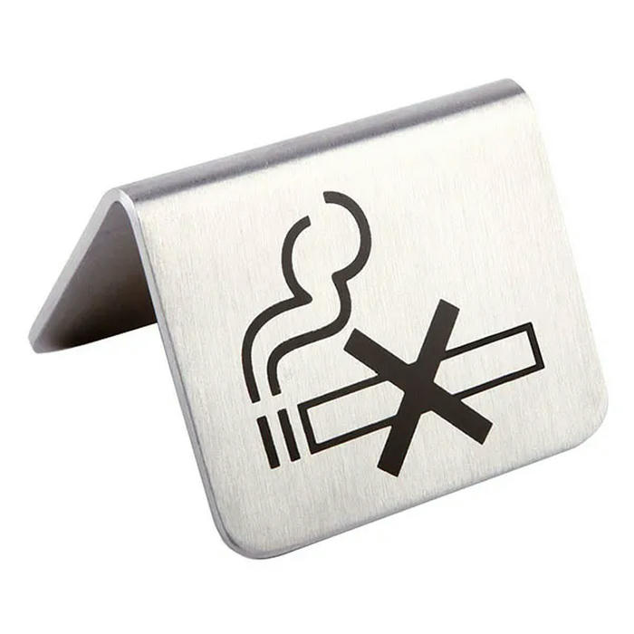 Табличка «Не курить»[2шт] металл 200мл ,H=35,L=50,B=50мм металлич