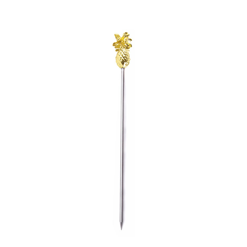 Шпажка барная, нержавеющая сталь, "Ананас», золотой цвет,(уп.10шт) P.L.- Barbossa