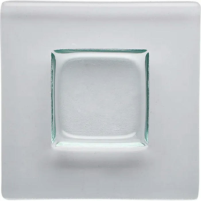 Тарелка квадратная «Бордер» стекло 48мл ,H=21,L=130,B=130мм прозр.,зелен