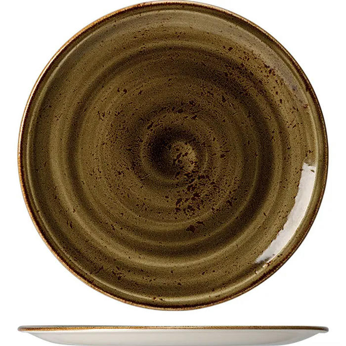 Тарелка пирожковая «Крафт Браун» фарфор D=15,H=2см коричнев