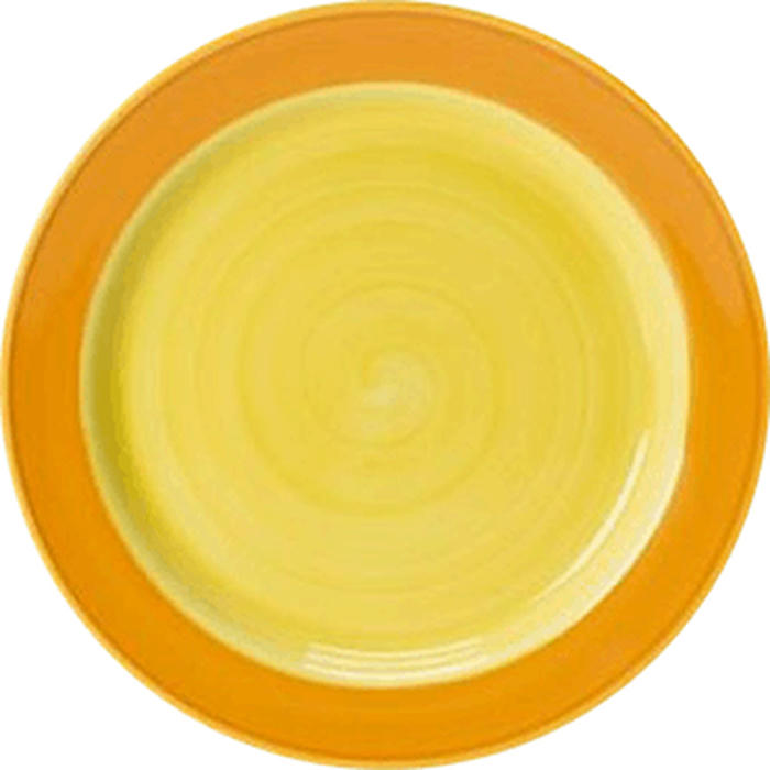 Тарелка мелкая «Фридом Йеллоу» фарфор D=16см белый,желт