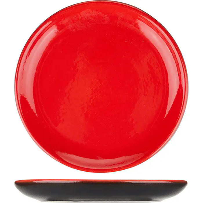 Тарелка б/полей «Кармин» керамика D=15см красный,черный