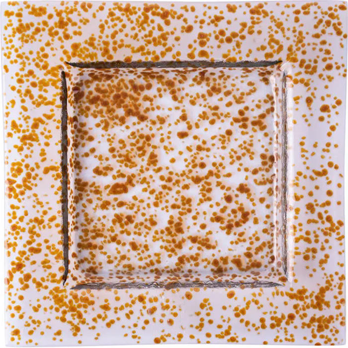 Тарелка квадратная «Фул Дроп» стекло ,L=17,8,B=17,8см прозр.,коричнев