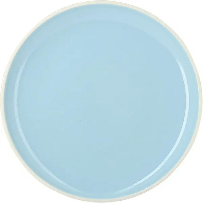 Тарелка «Колор лаб» фарфор D=200,H=25мм голуб.,белый